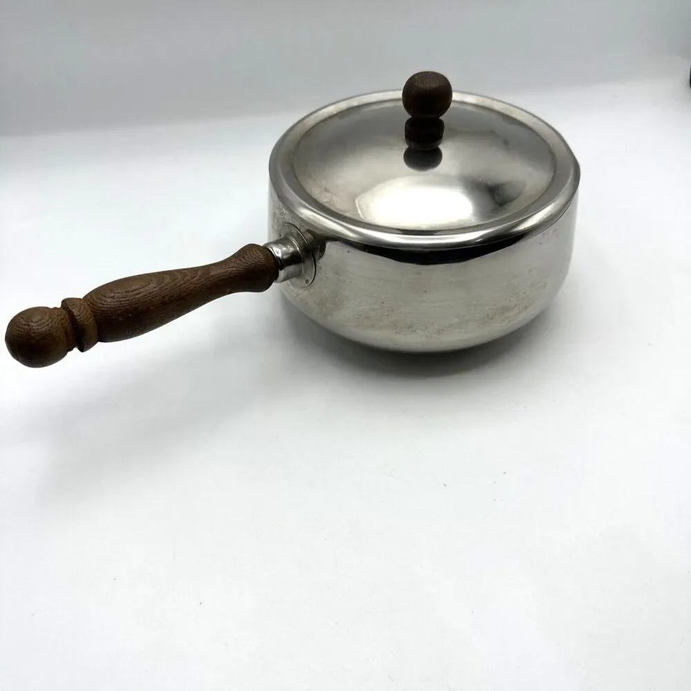 Stainless Steel Sauce Pot Wooden Handle made in Japan **SEE DESCRIP**